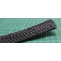 Braided Sleeving, Nylon (Polyamide), Self Extinguishing, Black, 30mm