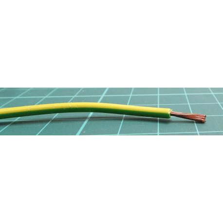 Kabel do panelů plocha průřezu 1mm2, typ kabelu: Podle tří norem, prameny vodičů: 32/0,2 mm, Zelená/Žlutá, 1 kV DC, 600, wire099