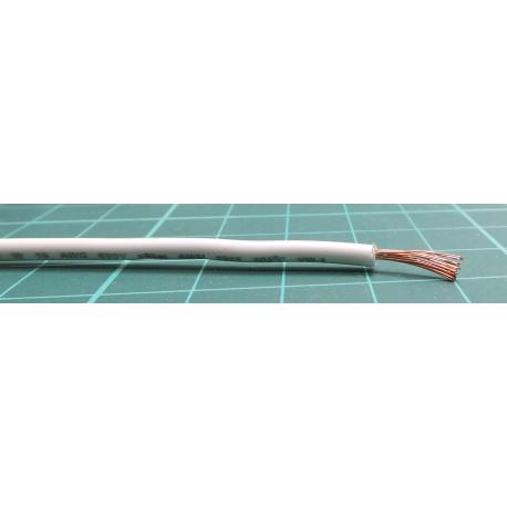 Zapojovací vodič plocha průřezu 0.75mm2, prameny vodičů: 24/0,2 mm, Bílá, 1 kV DC, 600 V AC 20 AWG RS PRO UL1015, wire186