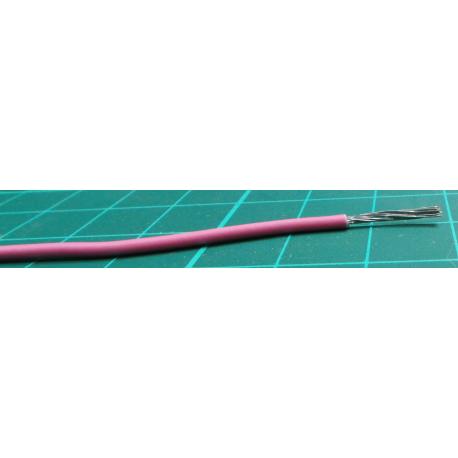 Wire, Stranded, Equipment, PTFE, Pink, 24 AWG, 0.22 mm², 328 ft, wire042