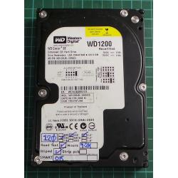 USED, Hard Disk, WD1200, WD Caviar, WD1200JB-00GVC0, Desktop, IDE ,120GB