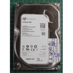 USED, Hard Disk, Seagate, Desktop HDD, ST1000DM003, P/N: 1SB102-300, Firmware: CC43, Desktop, SATA , 1TB