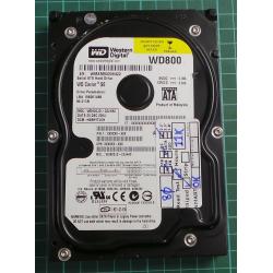 USED, Hard Disk, WD800, WD Caviar, WD800JD-22JNA0, Desktop, SATA, 80GB