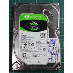 USED, Hard Disk, Seagate, Barracuda, ST1000DM010, P/N: 2EP102-500, Firmware: CC43, Desktop, SATA , 1TB