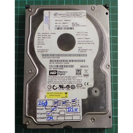 USED, Hard Disk, WD2500YS, WD Caviar, WD2500YS-23SHB0, Desktop, SATA, 250GB