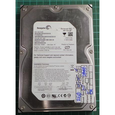 USED, Hard Disk, Seagate, Barracuda ES, ST3250620NS, P/N: 9BL14E-303, Firmware: 3.AEK, Desktop, SATA , 250GB