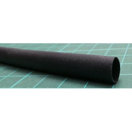 Heat Shrink Tubing, Flexible, Fluid Resistant, 3:1, 0.236 ", 6 mm, Black, 23 ft