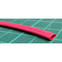 Heat Shrink Tubing, Flexible, Fluid Resistant, 3:1, 0.118 ", 3 mm, Red, 32.8 ft