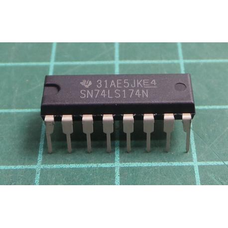 IC: digital, D flip-flop, Ch: 6, THT, DIP16, tube, 74LS