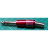 Jack Plug, 6.3mm, Stereo, All Metal, Red Anodised
