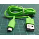 Micro USB cable, 1meter, Green