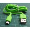Micro USB cable, 1meter, Green