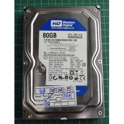 USED, Hard Disk, WD800AAJS, WD Caviar, WD800AAJS-22L7A0, Desktop, SATA, 80GB