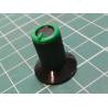 Knob, for 6mm knurled shaft, Ø10x19mm, Black, green, Style 7