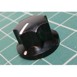 Knob, for 6mm shaft, Ø15x12.3mm, Screw Fixing - Metal Insert