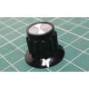 Knob, for 6mm shaft, Ø14.8x15mm, Screw Fixing - Metal Insert
