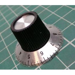 Knob, for 6mm shaft, Ø15.2x14.2mm, Screw Fixing - Metal Insert
