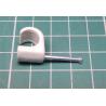 Nail in Clip, for 9mm Round Cable, 32mm Nail, White