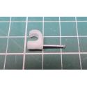 Nail in Clip, for 5mm Round Cable, 20mm Nail, White