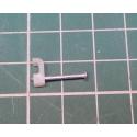 Nail in Clip, for 4x1mm Flat Cable, 15mm Nail, White