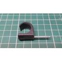 Nail in Clip, for 15mm Round Cable, 40mm Nail Black