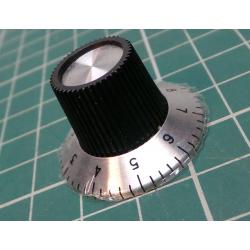 Knob, for 6mm shaft, Ø15x18.1mm, Screw Fixing - Metal Insert