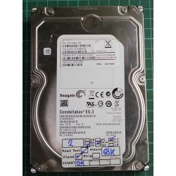 USED, Hard Disk, Seagate, Constellation ES.3, ST2000NM0033, P/N: 9ZM175-038, Firmware: NS00, Desktop, SATA , 2TB