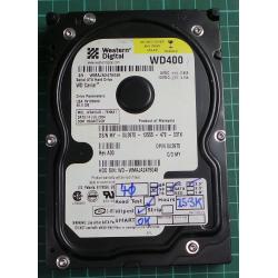 USED, Hard Disk, WD400, WD Caviar, WD400JD-75HKA1, Desktop, SATA, 40GB