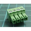 Connector: pluggable terminal block, plug, female, 7A, 250V, green