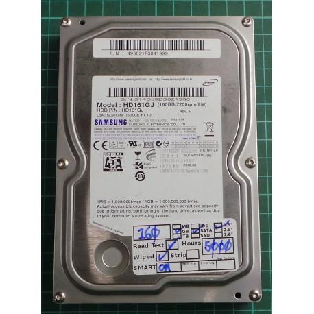 USED, Hard Disk, SAMSUNG, HD161GJ, P/N: 498021FS841999, Desktop, SATA, 160GB