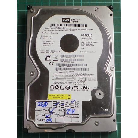 USED, Hard Disk, WD2500JS, WD Caviar, WD2500JS-22NCB1, Desktop, SATA, 250GB