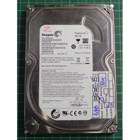 USED, Hard Disk, Seagate, Pipeline HD.2, ST3500312CS, P/N: 9GW132-193, Firmware: SC13, Desktop, SATA , 500GB