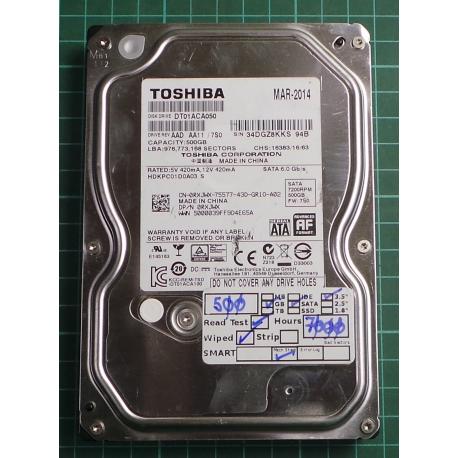 USED, Hard disk, TOSHIBA, DT01ACA050, Desktop, SATA, 500GB