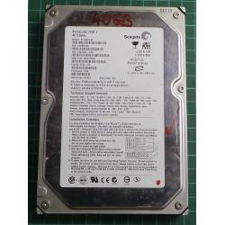 USED, Hard Disk, Seagate, Barracuda 7200.7, ST340014A, P/N: 9W2005-314, Firmware: 3.06, Config: D5D-02, Desktop, IDE , 40GB