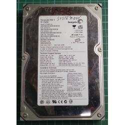 USED, Hard Disk, Seagate, Barracuda 7200.7, ST380011A, P/N: 9W2003-301, Firmware: 3.06, Config: DZA-09, Desktop, IDE, 80GB