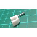 Nail in Clip, for 7mm Round Cable, 18mm Nail, White