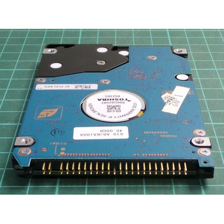 Complete Disk, PCB: G5B000465 000-A, MK4025GAS, TOSHIBA, HDD2190 C ZK01, 40GB, 2.5", IDE