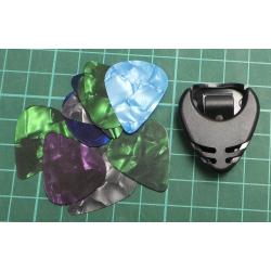 Random Color Guitar Plectrum Set with Holder - Easy Attach for Acoustic/Electric Guitar, - Guitar Accessories