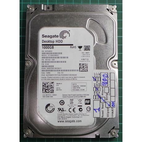 USED, Hard Disk, Seagate, Desktop HDD, ST1000DM003, P/N: 1ER162-500, Firmware: CC44, Desktop, SATA, 1TB