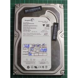 USED, Hard Disk, Seagate, Barracuda 7200.10, ST3160815AS, P/N: 9CY132-621, Firmware: 3.CHF, Desktop, SATA, 160GB