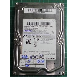USED, Hard Disk, SAMSUNG, HD754JJ, P/N: 62583-C741-A1LPD, Desktop, SATA, 750GB
