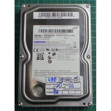 USED, Hard Disk, SAMSUNG, HD502HJ, P/N: 63302-C721-A1R4C, Desktop, SATA, 500GB