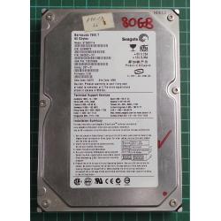 USED, Hard Disk, Seagate, Barracuda 7200.7, ST380011A, P/N: 9W2003-311, Firmware: 3.06, Config: D3Y-01, Desktop, IDE, 80GB