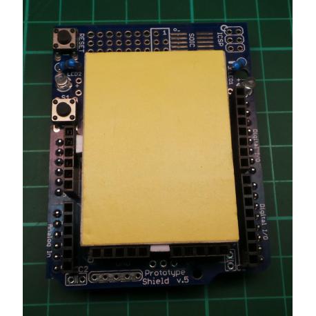 * New Photo - Showing Breadboard * Arduino UNO Prototyping Shield, With Mini Breadboard