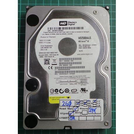 USED, Hard Disk, WD2500AAJS, WD Caviar, WD2500AAJS-22VWA0, Desktop, SATA, 250GB