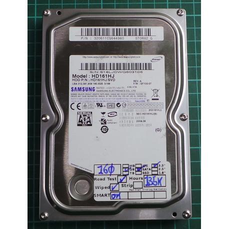 USED, Hard Disk, SAMSUNG, HD161HJ, P/N: 320611CQ644960, Desktop, SATA, 160GB