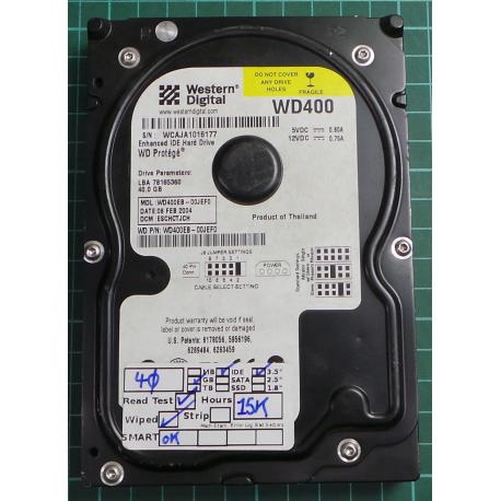 USED, Hard Disk, WD400, WD Protege, WD400EB-00JEF0, Desktop, IDE, 40GB