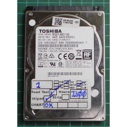 USED, Hard Disk, TOSHIBA, MQ01ABD100, AAR AA02/AX003J, Laptop, SATA, 1TB