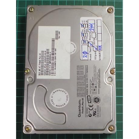 Used, Hard disk, Quantum Fireball Plus AS, AS20A011-03-B, P/N: QMP20000AS-A, Desktop, IDE, 20GB