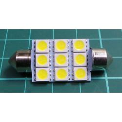 Žárovka LED SV8,5-8 sufit 39mm 12V bílá, 9xSMD5050